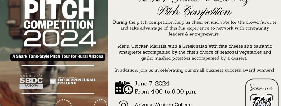 Invite to 2024 Yuma & La Paz Pitch Competition