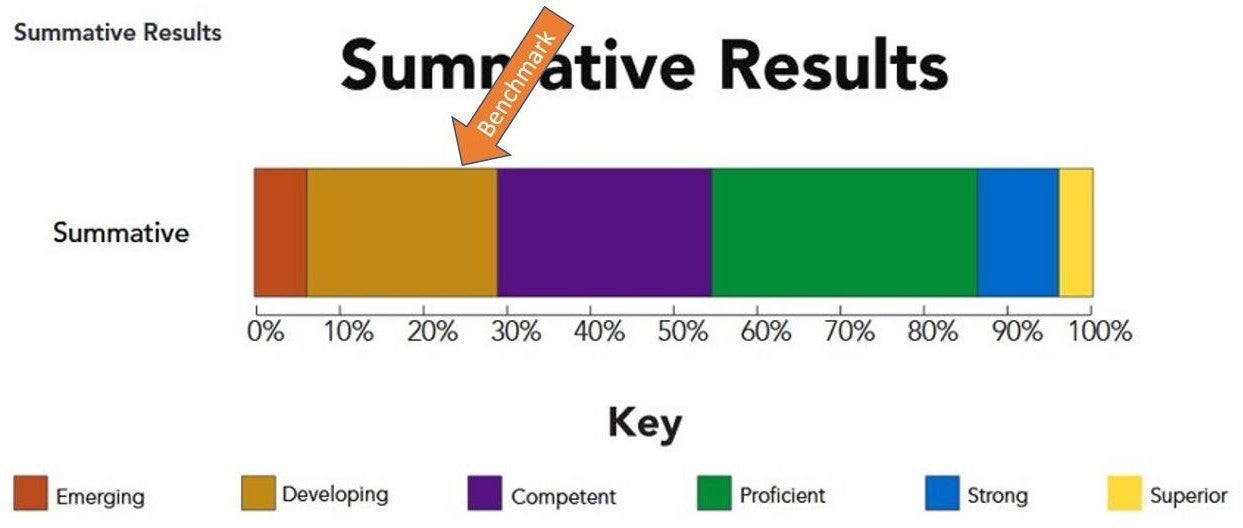 Summative Results with key and benchmark