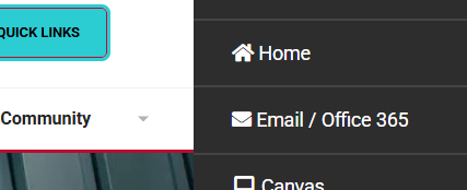 Email / Office 365 link in the Quick Links menu