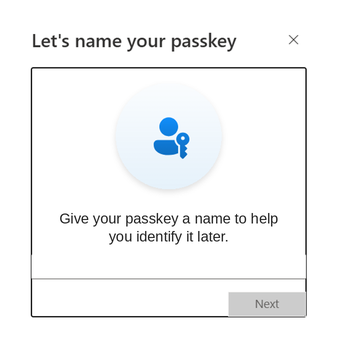 Let's name your passkey window