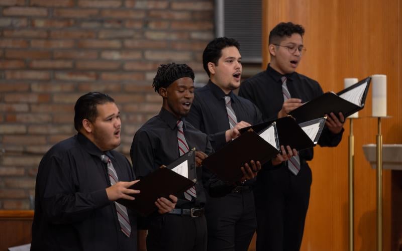 Four vocalists perform at the 2023 Fall Choral Concert