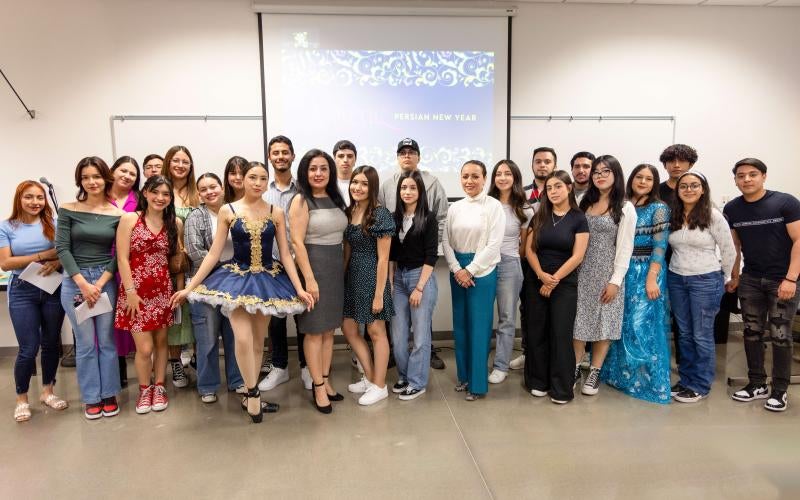 Students gather at the fifth Multilingual Student Expo at the AWC San Luis Learning Center