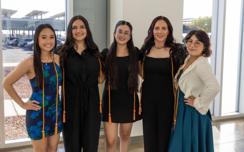 Student inductees wear their cords proudly at the AWC OADN Induction ceremony on December 3, 2025.