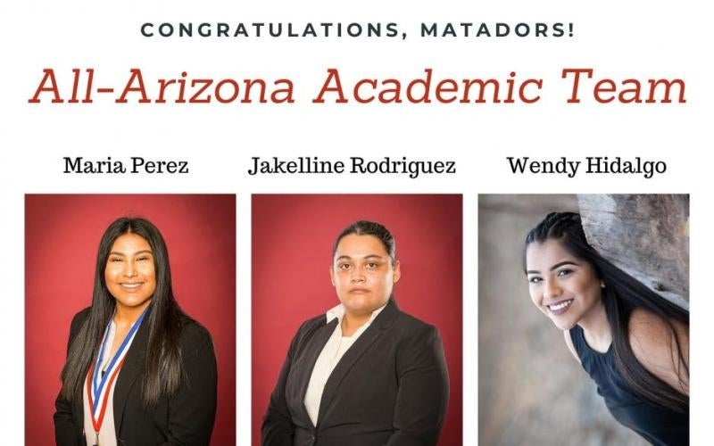 AWC selects three students for All-Arizona Academic Team
