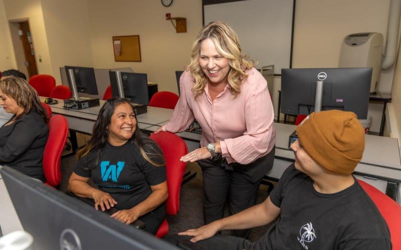 AWC Advisor meets with students in the Adult Education Program