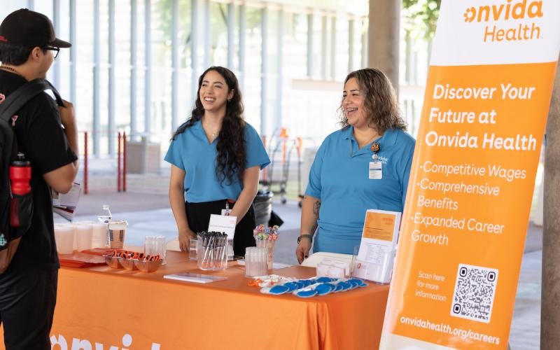 Onvida Health representatives share about career opportunities at the 2025 Yuma Transfer and Career Expo.