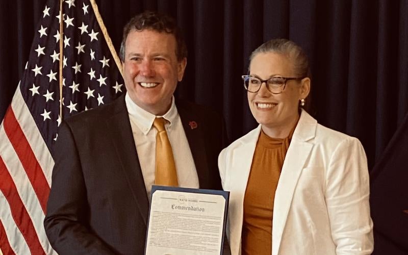 Dr. Daniel Corr receives commendation from Arizona Governor Katie Hobbs on November 19, 2025.