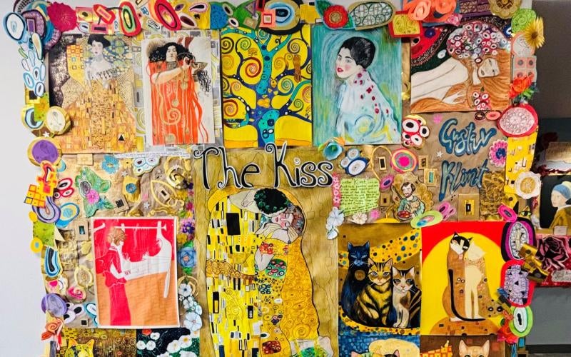 Project designed around Gustav Klimt's "The Kiss"