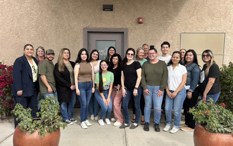 AWC Nursing students stand with Amberly's place staff outside of the Family Advocacy Center on Monday, March 17, 2025.