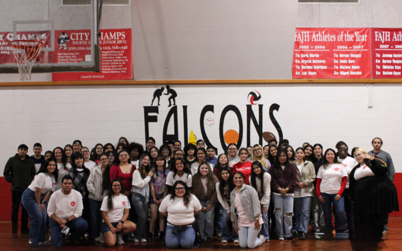 AWC TRIO students gather on February 22, 2025 in the Fourth Ave Junior High School gymnasium to celebrate National TRIO Day.