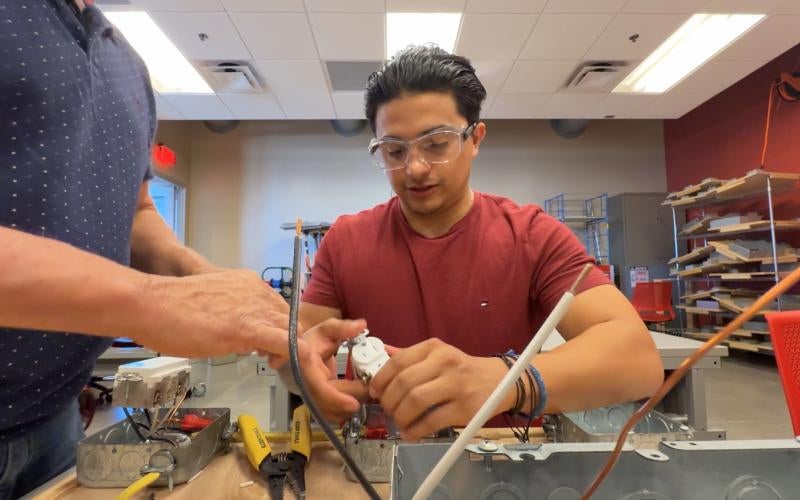 Electrical student at the Wellton Manufacturing Training Center.
