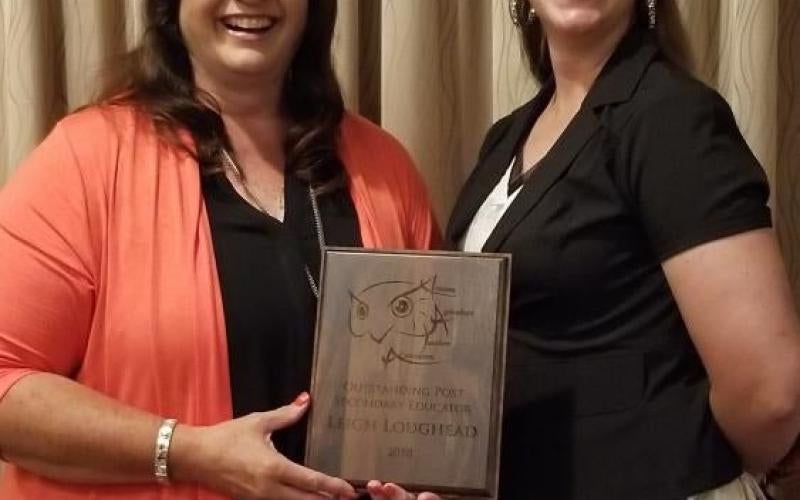 Leigh Loughead receives AATA Outstanding Post-Secondary Educator Award