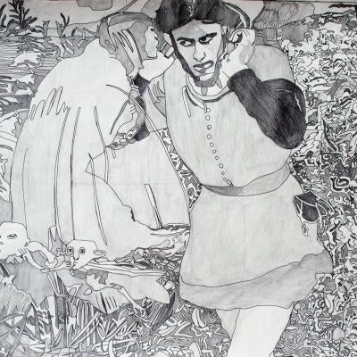 Drawing of an angry man