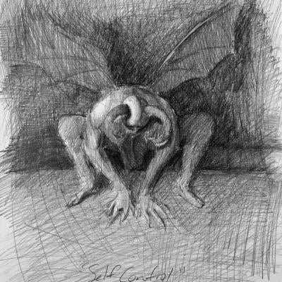 Drawing of a demon