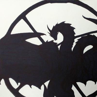 Drawing of a silhouette, dragon