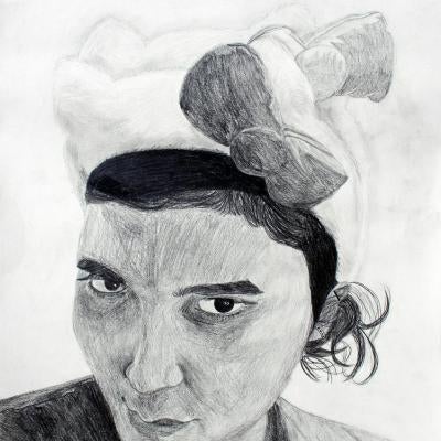 graphite self-portrait
