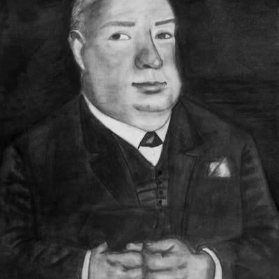 Drawing of an older man