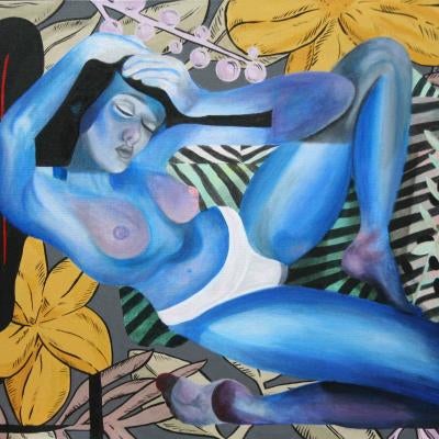 painting of a blue woman