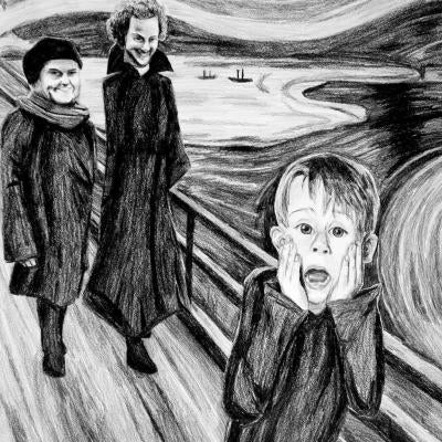 drawing of home alone cast