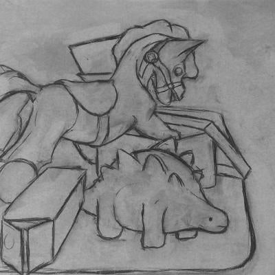 Drawing of child toys