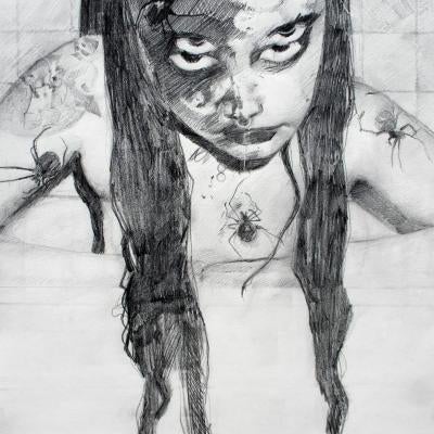 Drawing of creepy girl