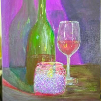 Painting of wine glasses