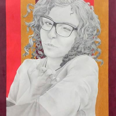 drawing of a girl smiling