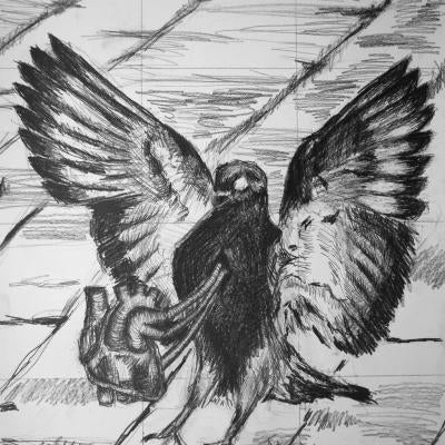 Drawing of a bird and its heart