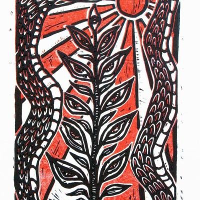 color linocut