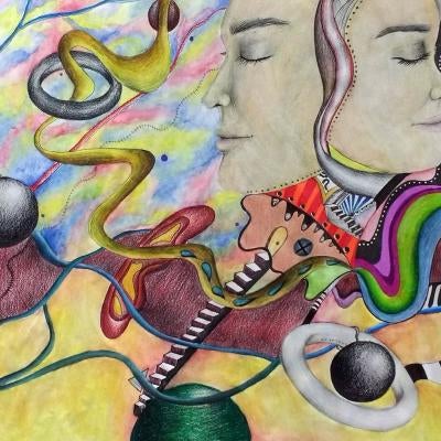 abstract drawing, very colorful