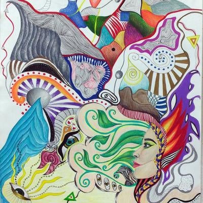 drawing of colorful shapes