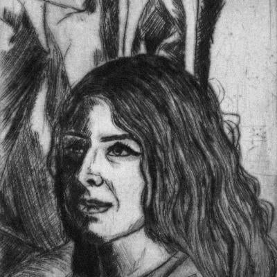 printmaking piece of a woman