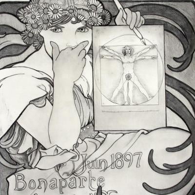drawing of french poster