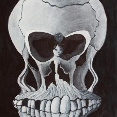 painting of a skull