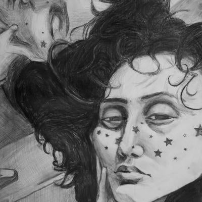 Drawing of a woman with stars on her face