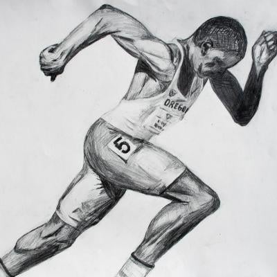 Drawing of a runner