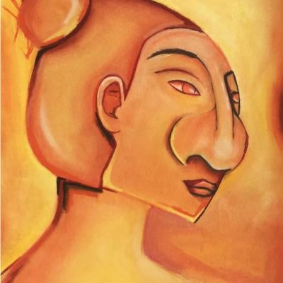 Drawing of a woman with a large nose