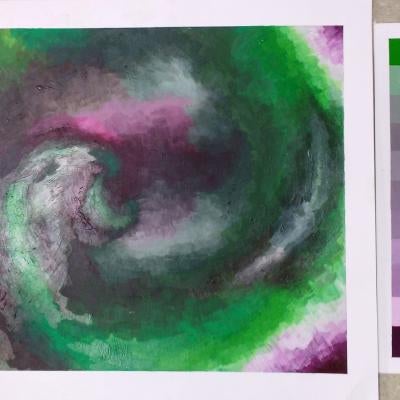 design of a colorful green swirls