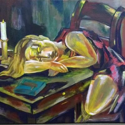 painting of a golden woman