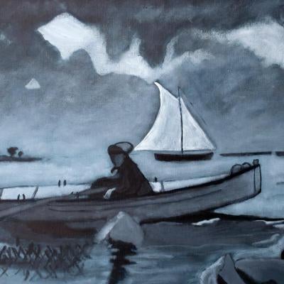 painting of a boat