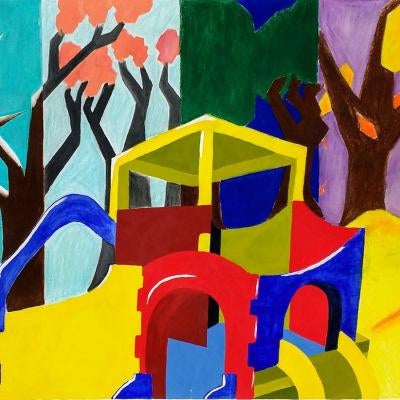 drawing of a play pen