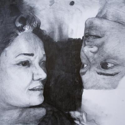 drawing of two women