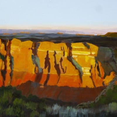 painting of a canyon