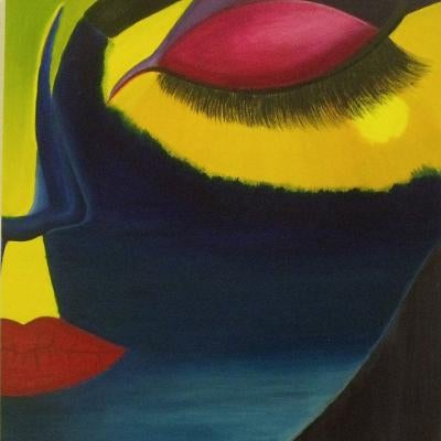 painting of a colorful face