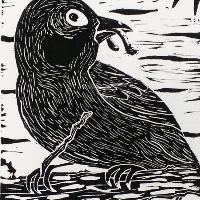 printmaking piece of a bird
