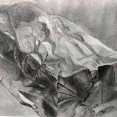 drawing of crumpled paper