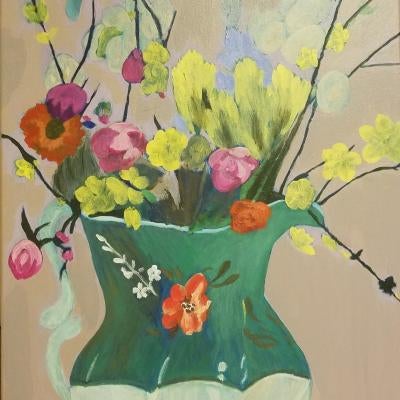 Painting of a vase of flowers