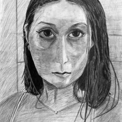 graphite self-portrait