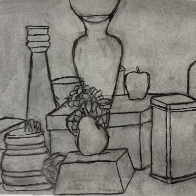 still life line drawing 
