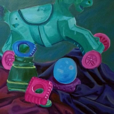 painting of children's toys